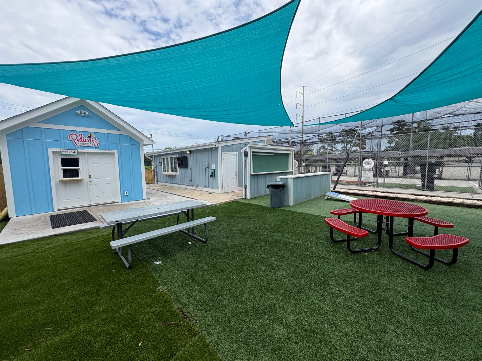 Pelican's SnoBalls stand next to the beer garden
