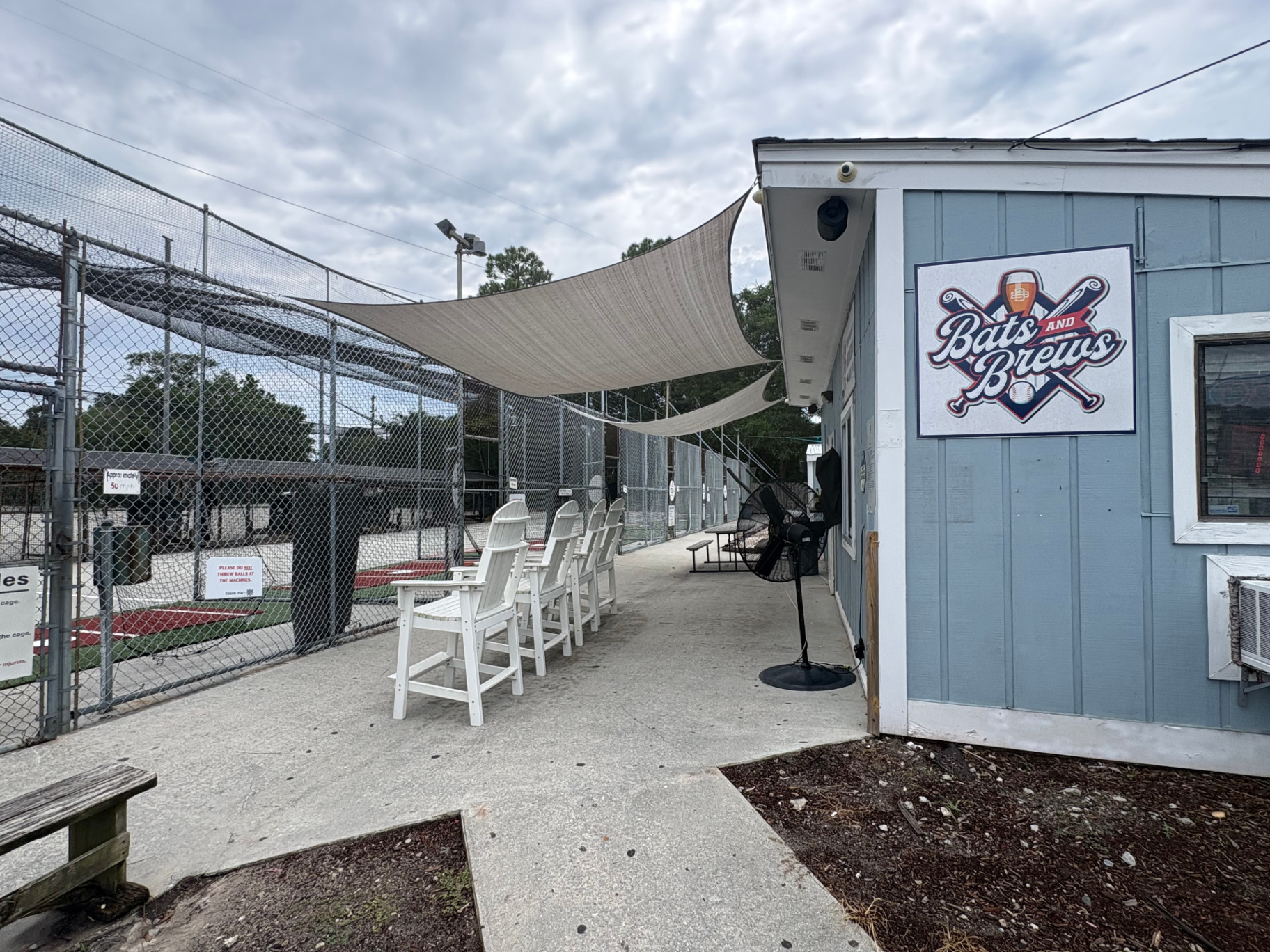 Front entry and Bats and Brews sign